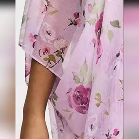 🆕️ LILAC PINK FLORAL CHIFFON RUANA - Picture 2 of 2